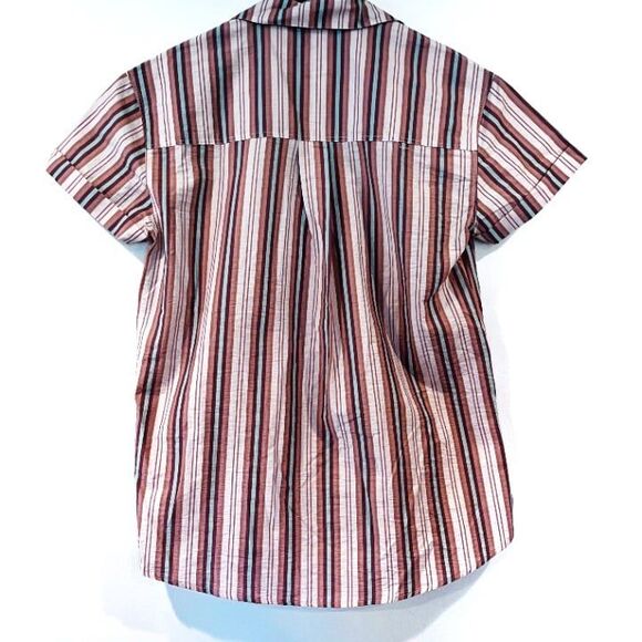 Free People We the Free Pink Striped Pajama Top XS Oversized Button Front NEW - Picture 3 of 9